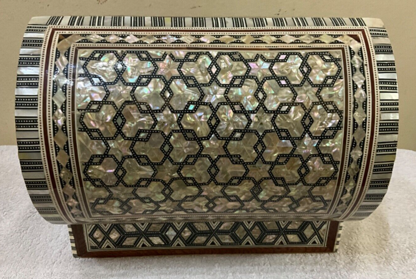 Handmade Wooden Jewelry Box Wood Trinket Storage Wood Box Mother of Pearl Inlay