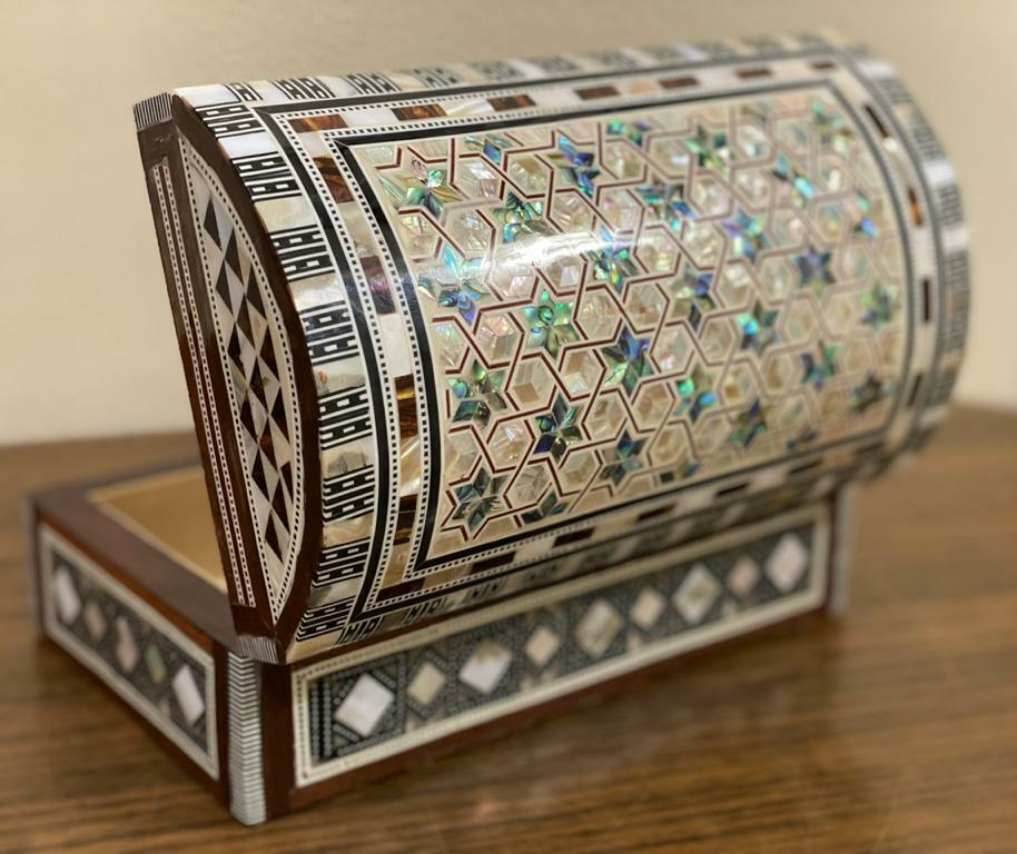 Handmade Wooden Jewelry Box Wood Trinket Storage Wood Box Mother of Pearl Inlay