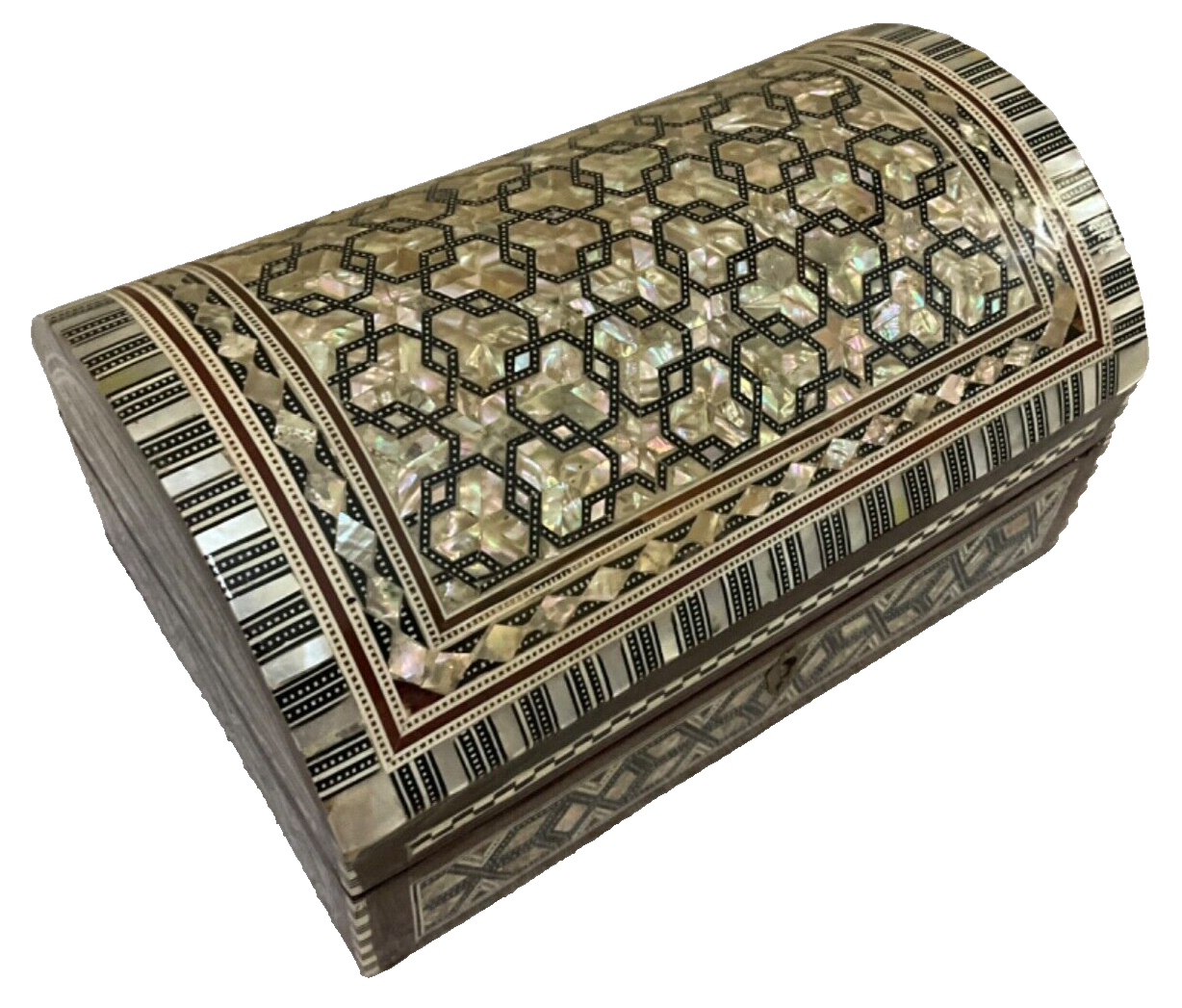 Handmade Wooden Jewelry Box Wood Trinket Storage Wood Box Mother of Pearl Inlay