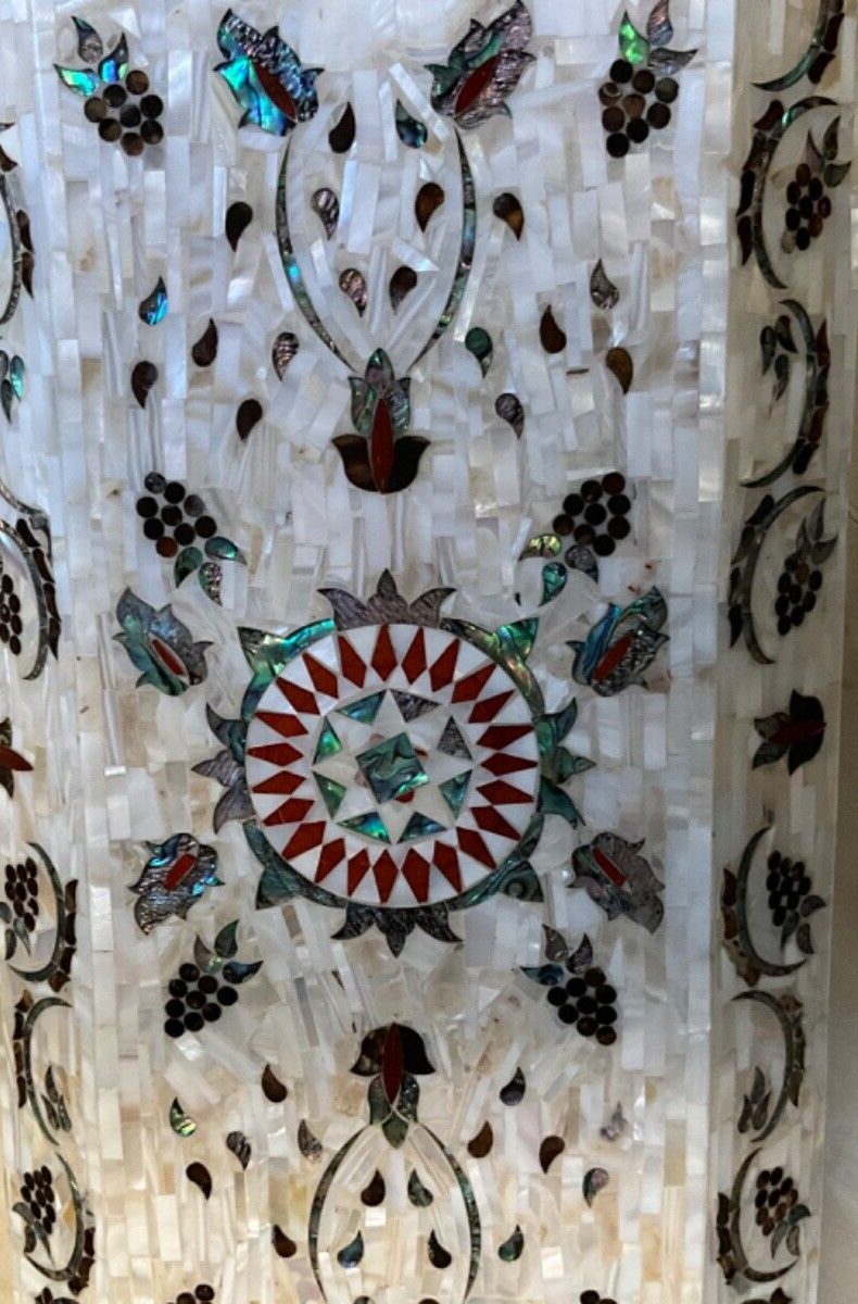 Handmade Wooden Jewelry Box Wood Trinket Storage Wood Box Mother of Pearl Inlay