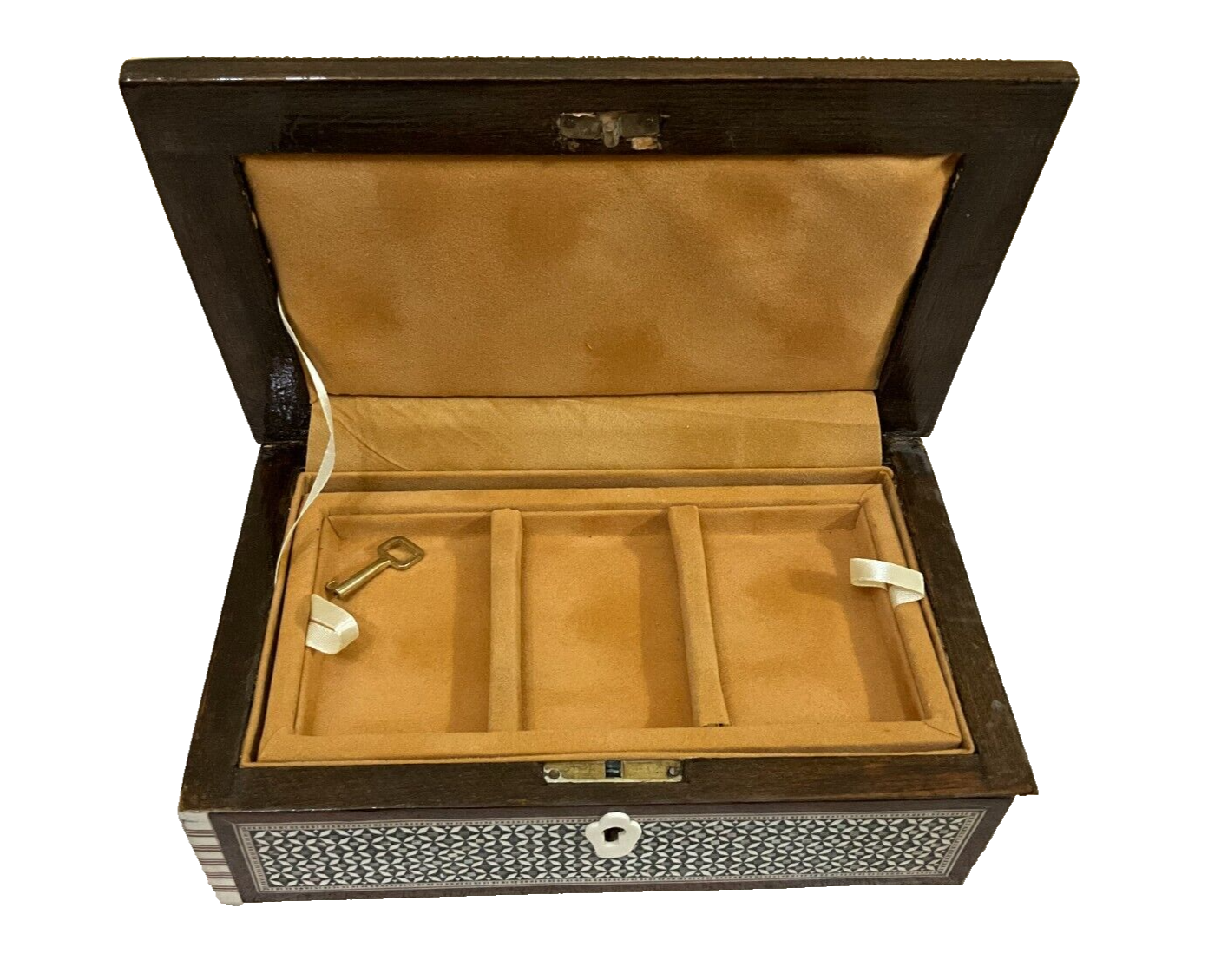 Handmade Wooden Jewelry Box Wood Trinket Storage Wood Box Mother of Pearl Inlay