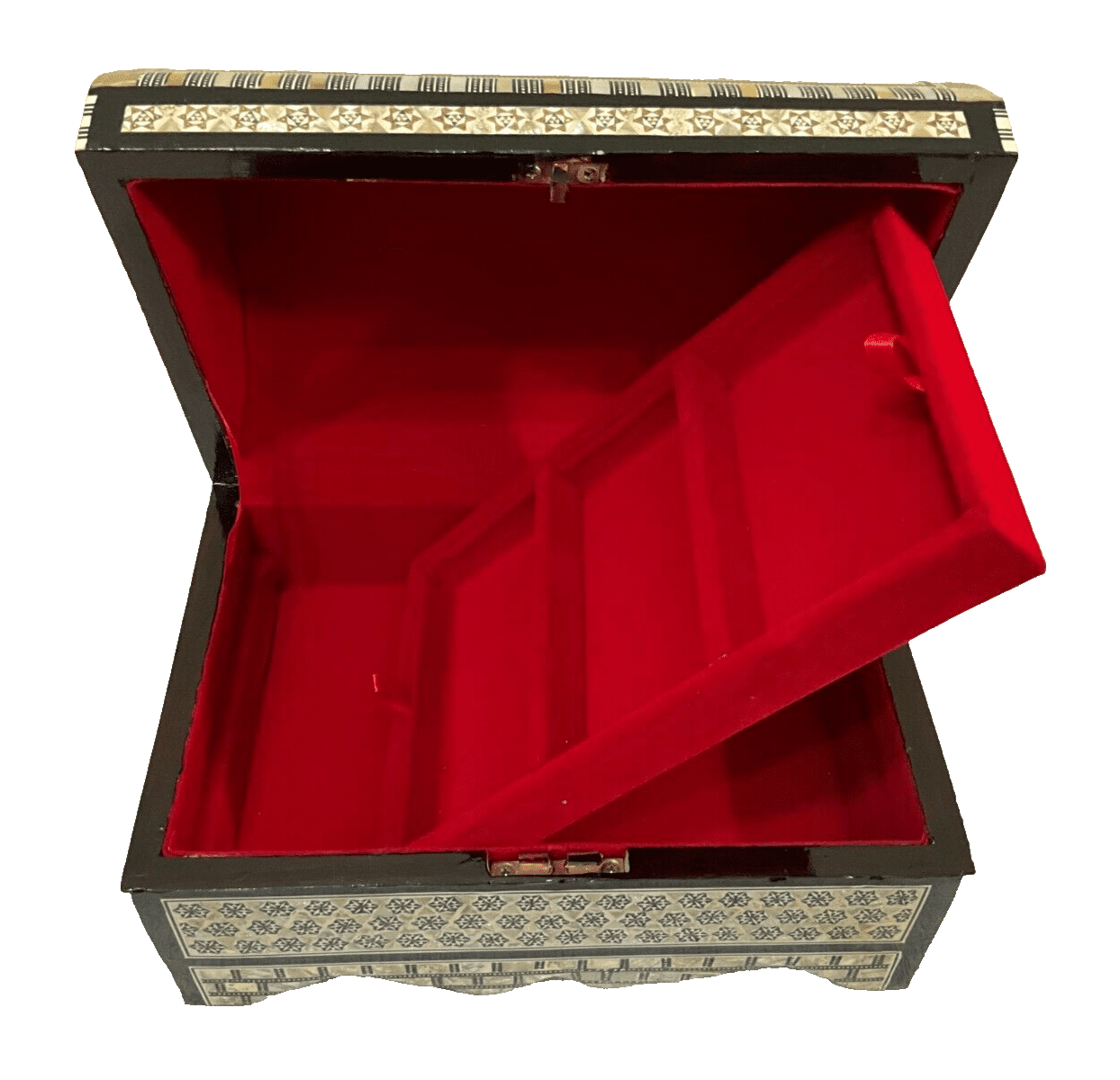 Handmade Wooden Jewelry Box Wood Trinket Storage Wood Box Mother of Pearl Inlay - Laila Hand Made Gifts