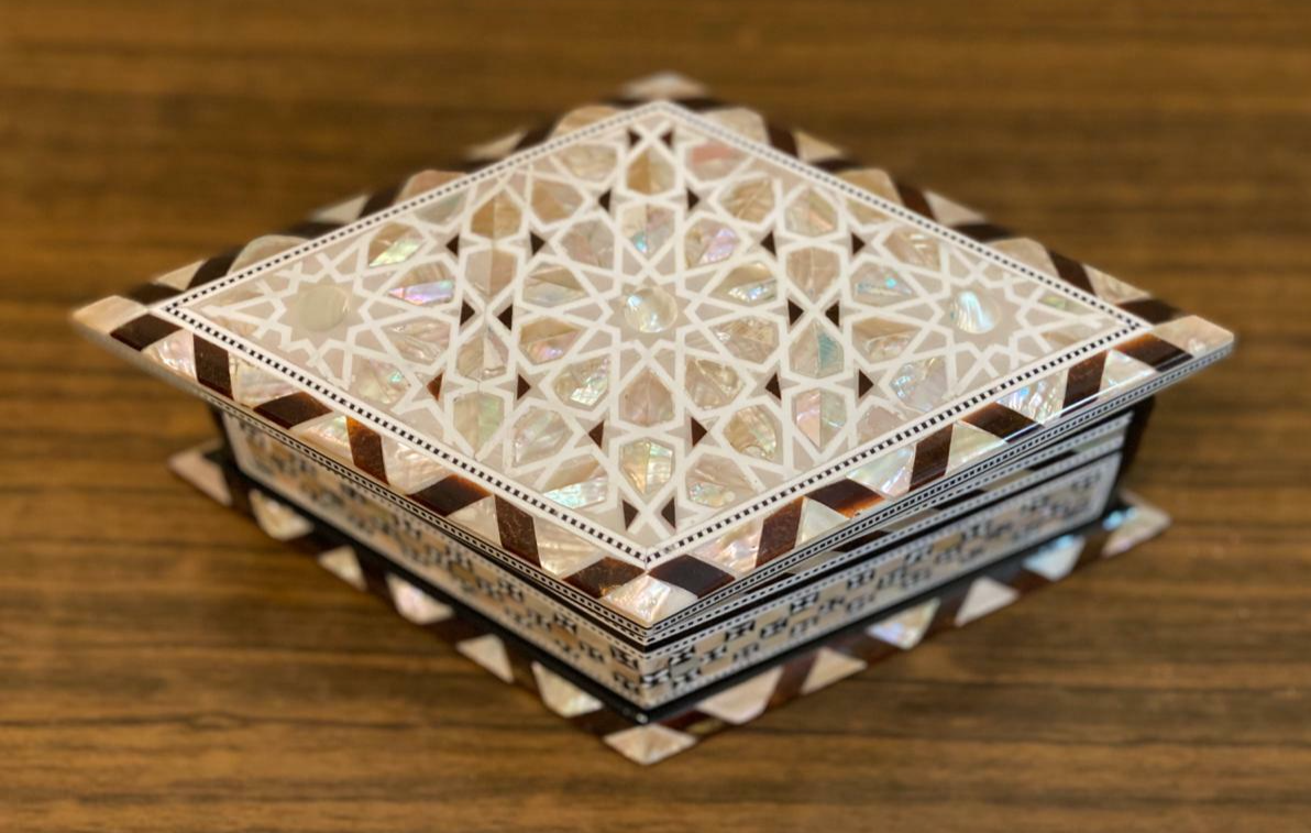 Handmade Wooden Jewelry Box Wood Trinket Storage Wood Box Mother of Pearl Inlay