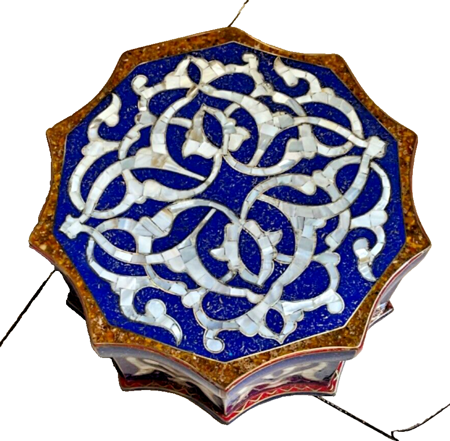 Handmade Wooden Jewelry Box Wood Trinket Storage Wood Box Mother of Pearl Inlay