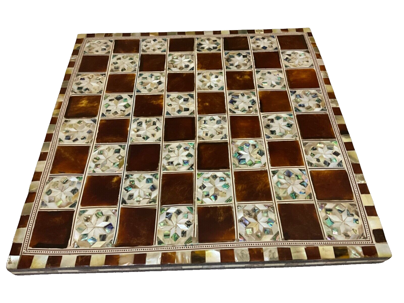 Handmade, Wooden Chess Board, Chess Board, Board Game, Mother of Pearl Inlay 12"