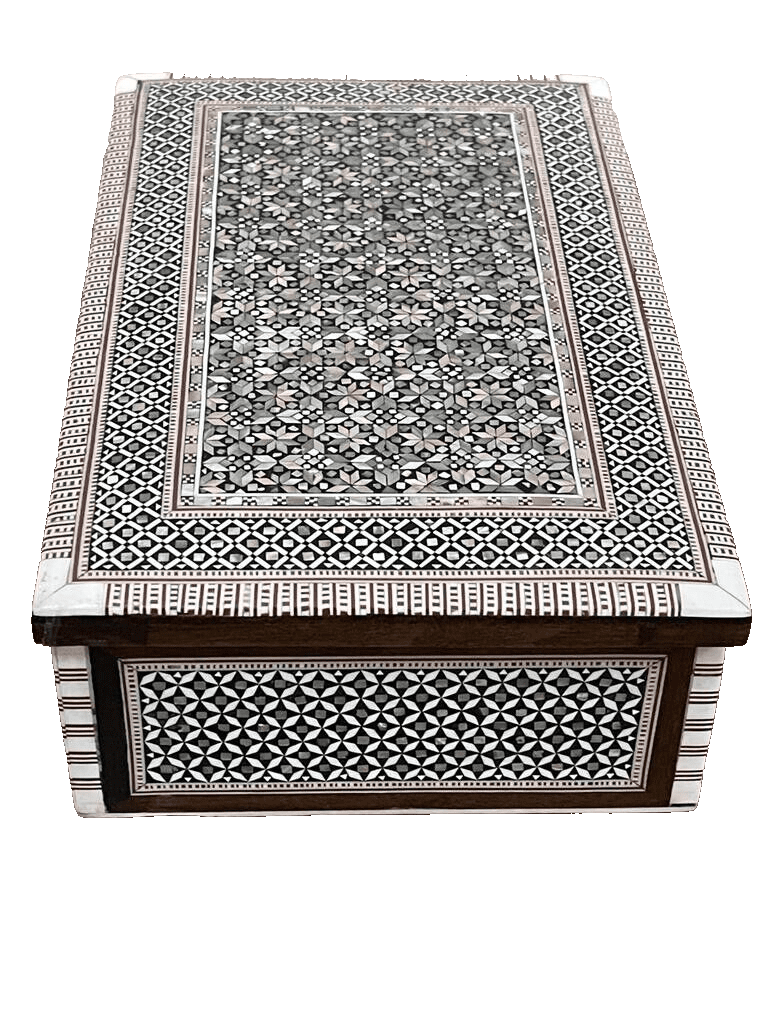Handmade Wooden Jewelry Box with Mother of Pearl Inlay – Egyptian Craft Storage Box - Laila Hand Made Gifts