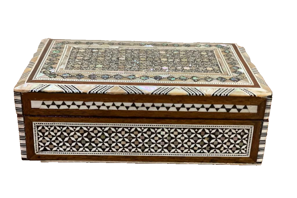Handmade Wooden Jewelry Box Wood Trinket Storage Wood Box Mother of Pearl Inlay