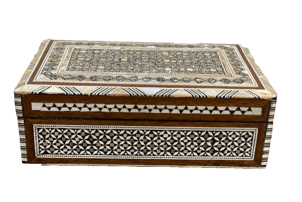 Handmade Wooden Jewelry Box Wood Trinket Storage Wood Box Mother of Pearl Inlay - Laila Hand Made Gifts