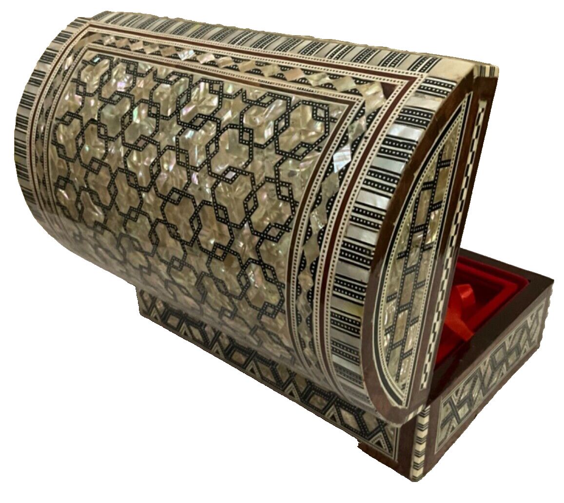 Handmade Wooden Jewelry Box Wood Trinket Storage Wood Box Mother of Pearl Inlay