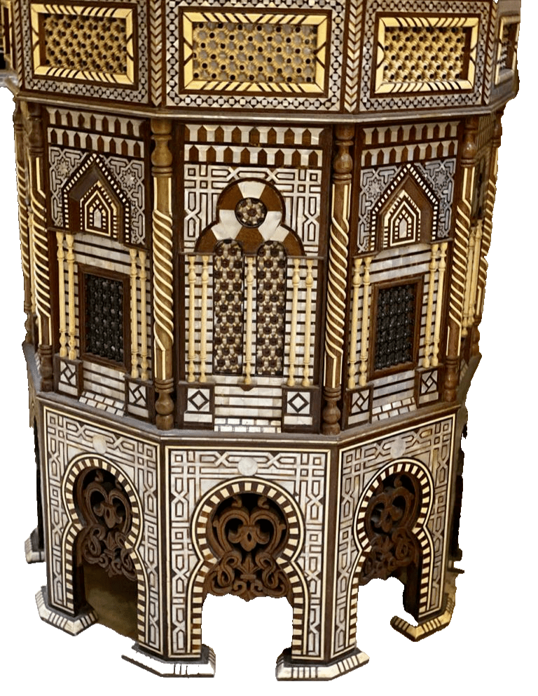 Handmade Wooden End Table Carving Wood Table Home Decor Mother of Pearl Inlay - Laila Hand Made Gifts