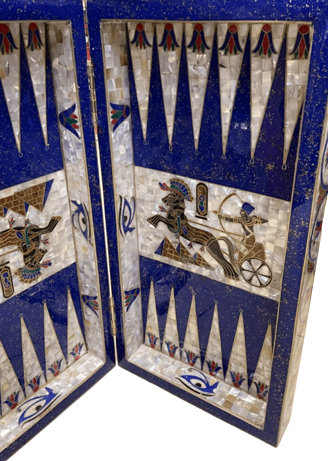 Handmade, Wooden Backgammon Board, Chess Board, Mother of Pearl, Gemstone Inlay - Laila Hand Made Gifts