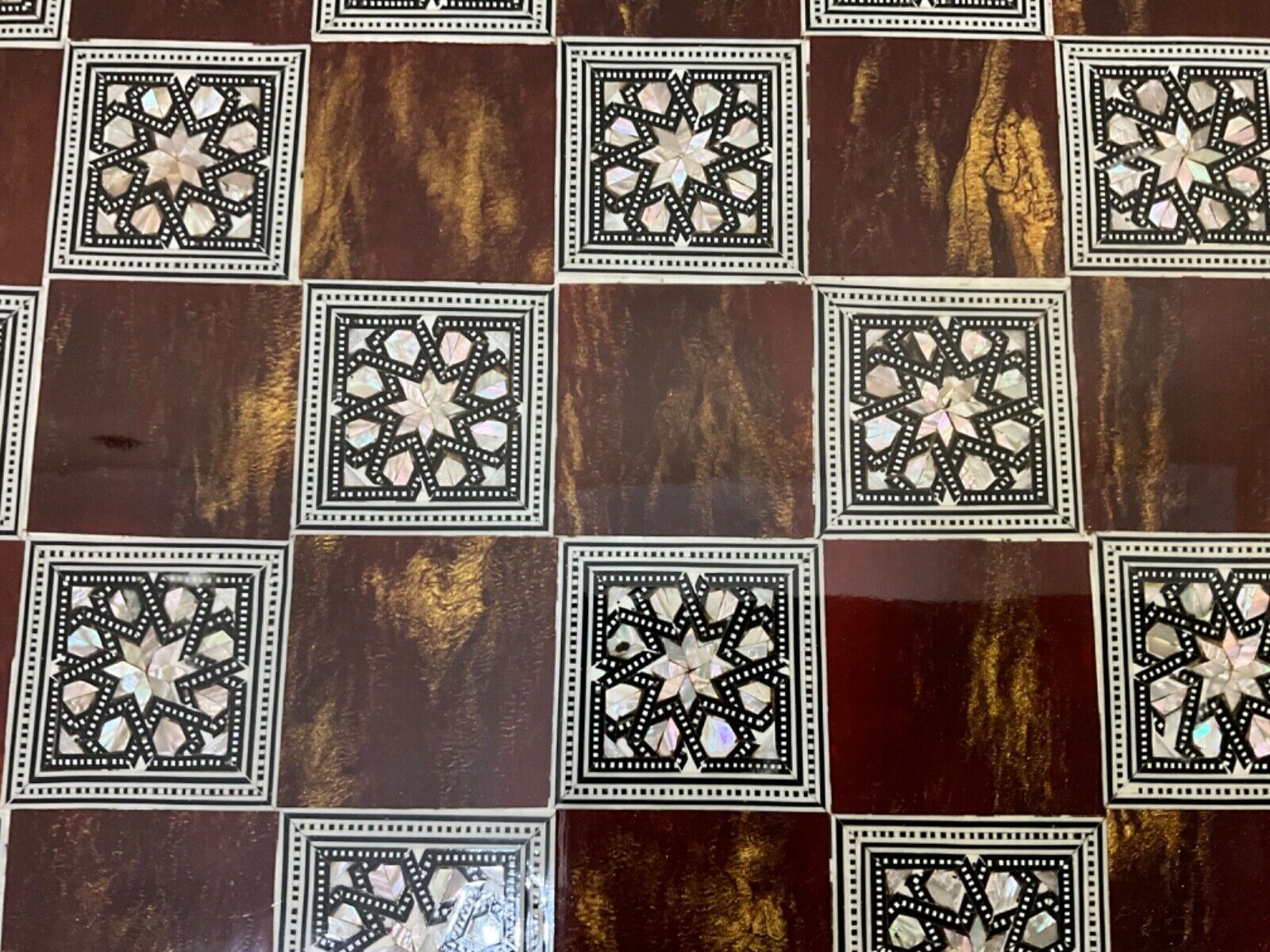 Handmade Wooden Chess Board Wood Chess Board Game Board Mother of Pearl Inlay - Laila Hand Made Gifts