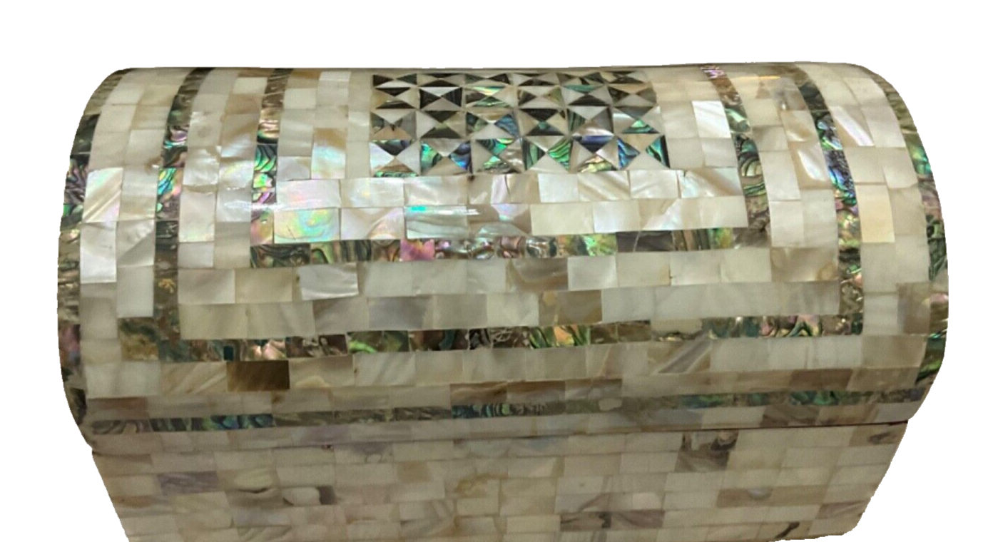 Handmade Wooden Jewelry Box Wood Trinket Storage Wood Box Mother of Pearl Inlay