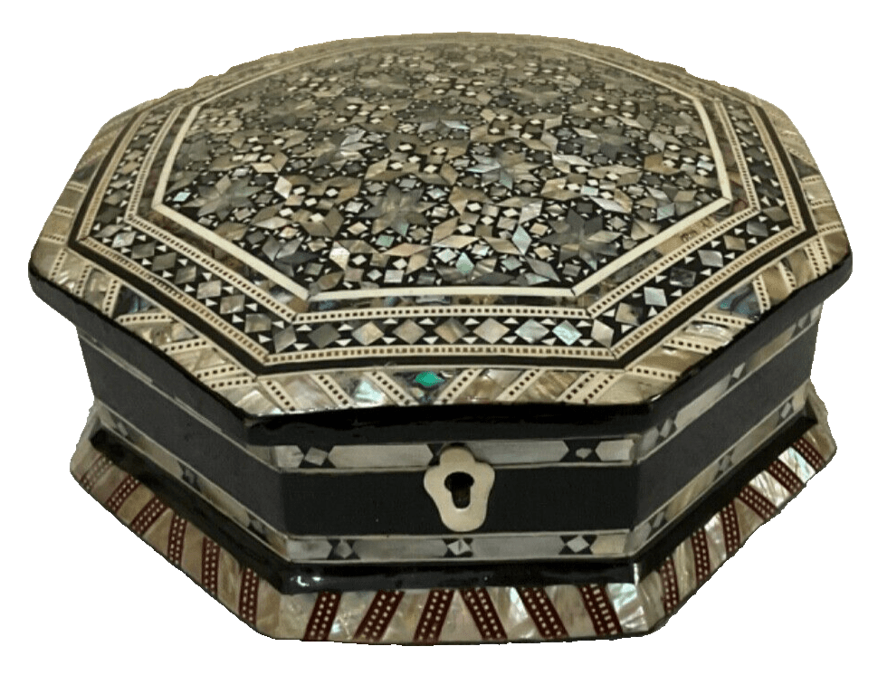 Handmade Wooden Jewelry Box Wood Trinket Storage Wood Box Mother of Pearl Inlay - Laila Hand Made Gifts