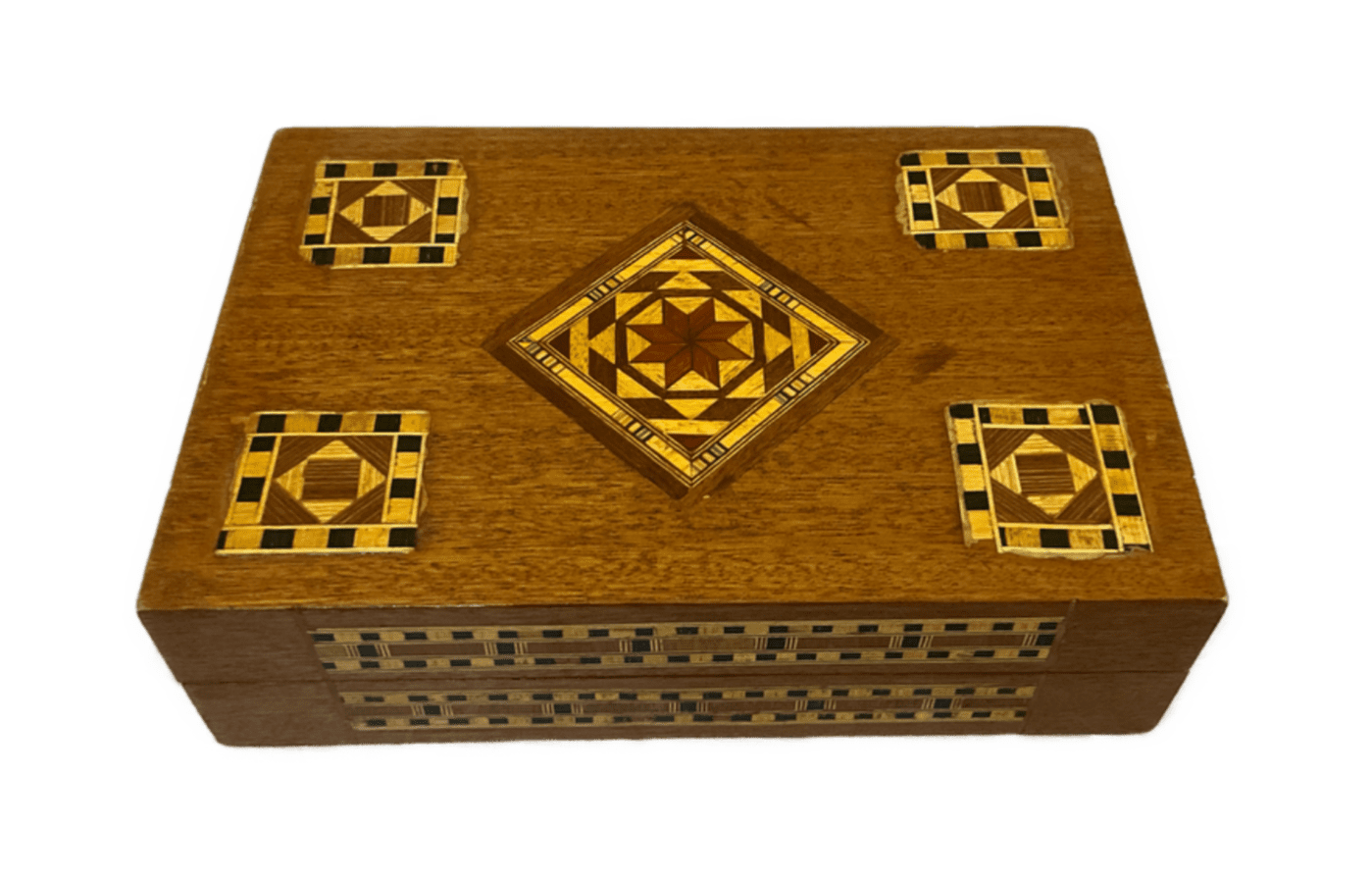 Handmade Wooden Jewelry Box Wood Trinket Storage Wood Box Marquetry Mosaic Inlay - Laila Hand Made Gifts