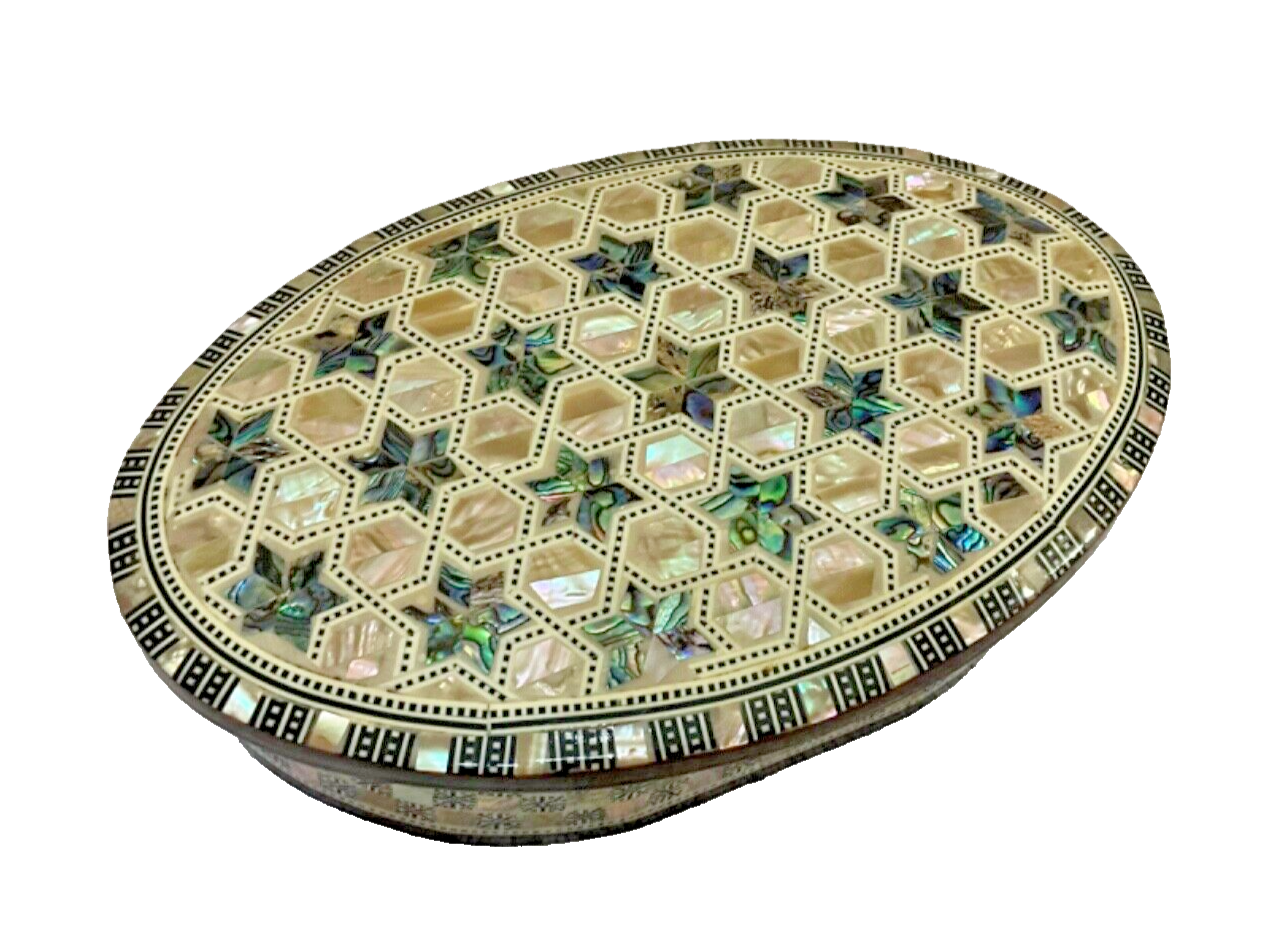 Handmade Wooden Jewelry Box Wood Trinket Storage Wood Box Mother of Pearl Inlay