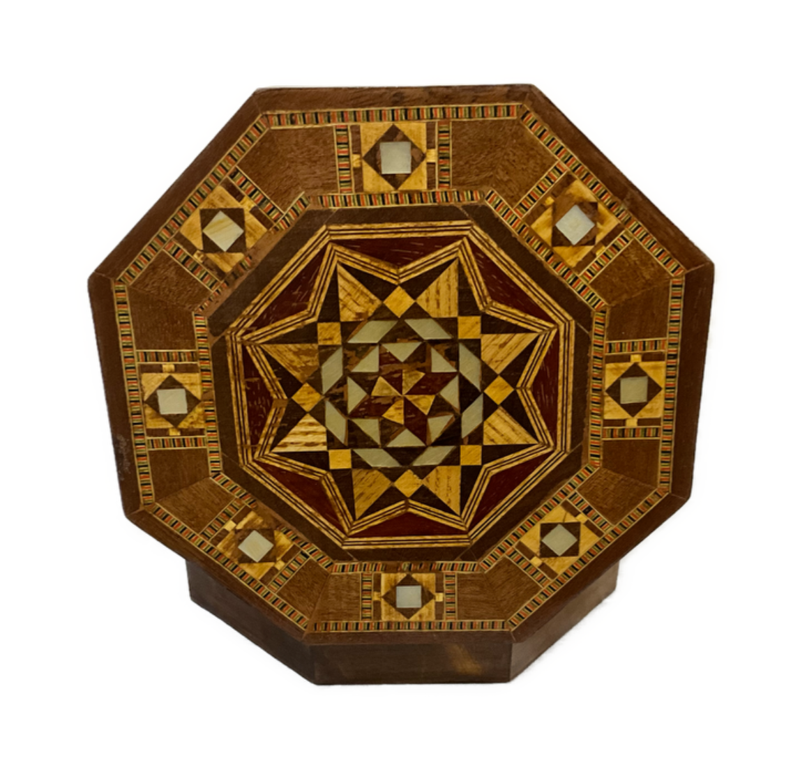 Handmade Wooden Jewelry Box Wood Trinket Storage Wood Box Marquetry Mosaic Inlay