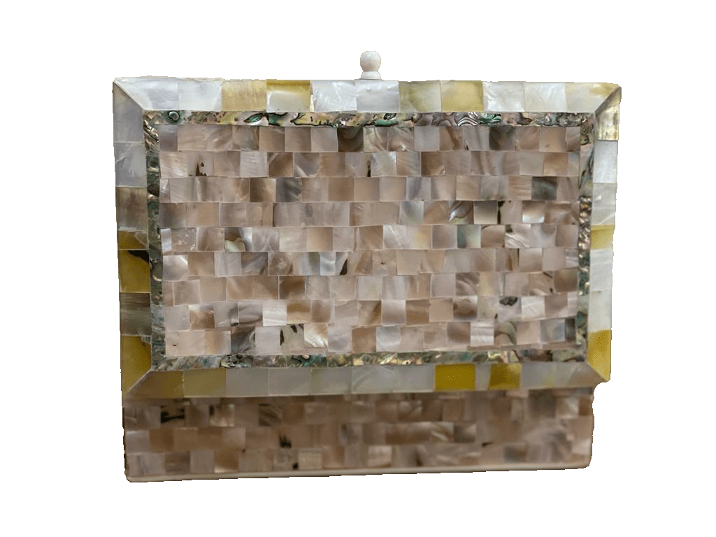 Handmade Wooden Jewelry Box Wood Trinket Storage Wood Box Mother of Pearl Inlay - Laila Hand Made Gifts