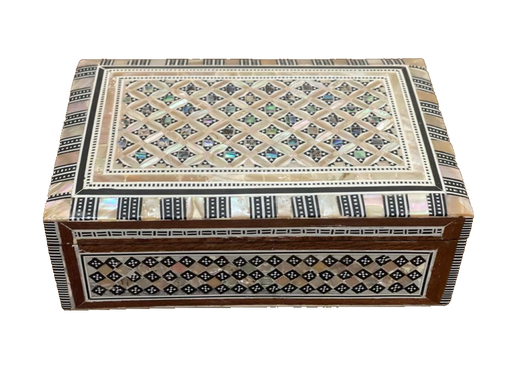 Handmade Wooden Jewelry Box Wood Trinket Storage Wood Box Mother of Pearl Inlay