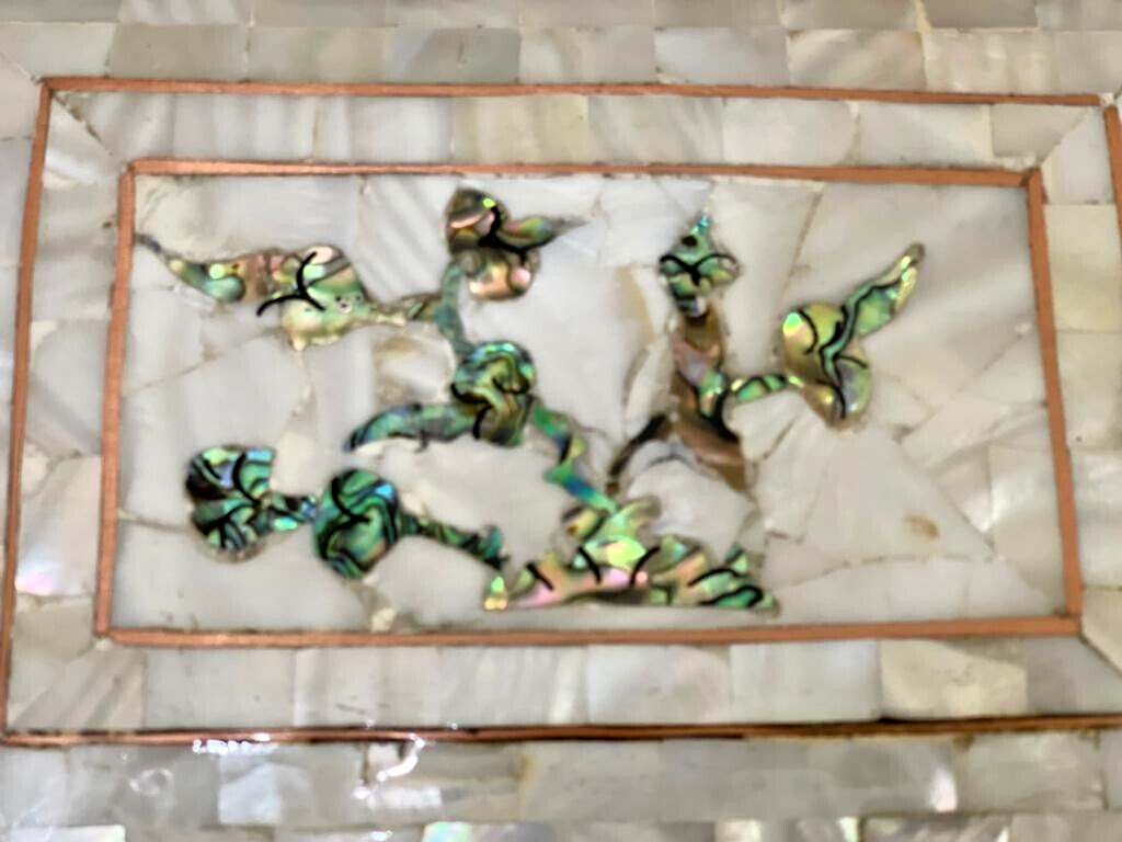 Handmade Wooden Jewelry Box Wood Trinket Storage Wood Box Mother of Pearl Inlay