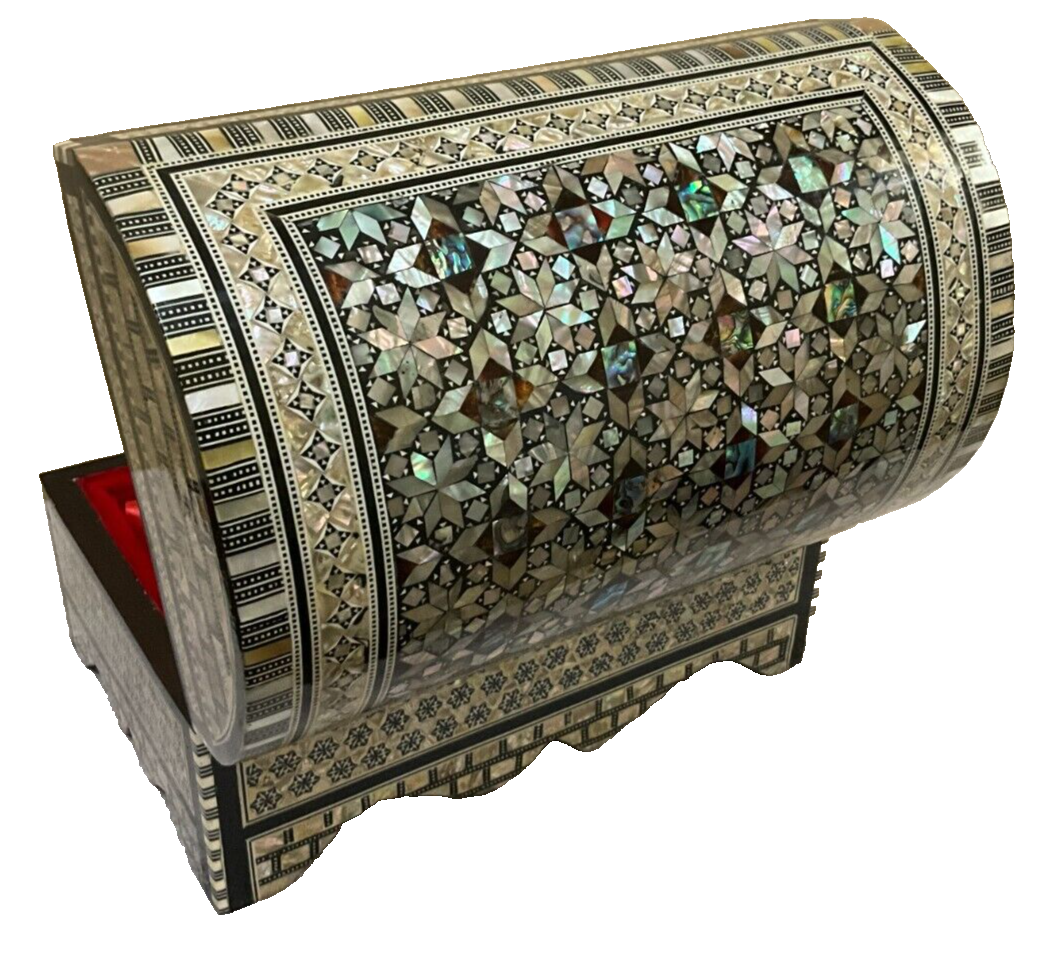 Handmade Wooden Jewelry Box Wood Trinket Storage Wood Box Mother of Pearl Inlay