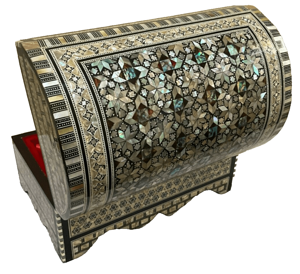 Handmade Wooden Jewelry Box Wood Trinket Storage Wood Box Mother of Pearl Inlay - Laila Hand Made Gifts