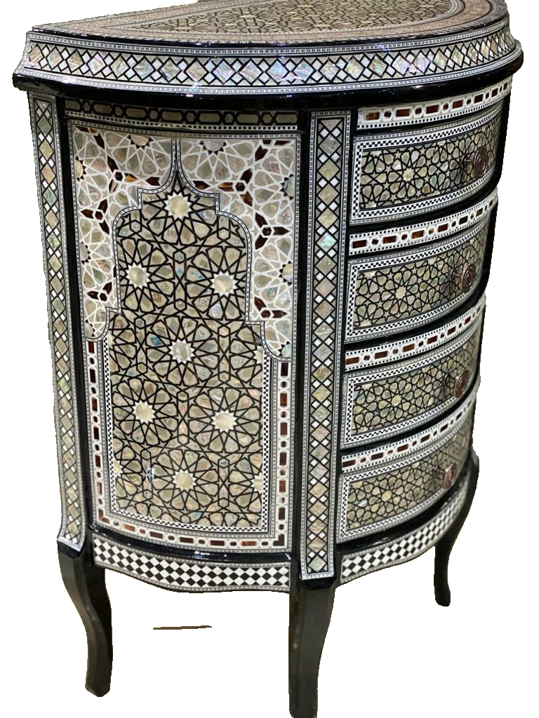 Handmade, Antique Style, Curving Wood Sideboard, Home Decore, Wooden Sideboard