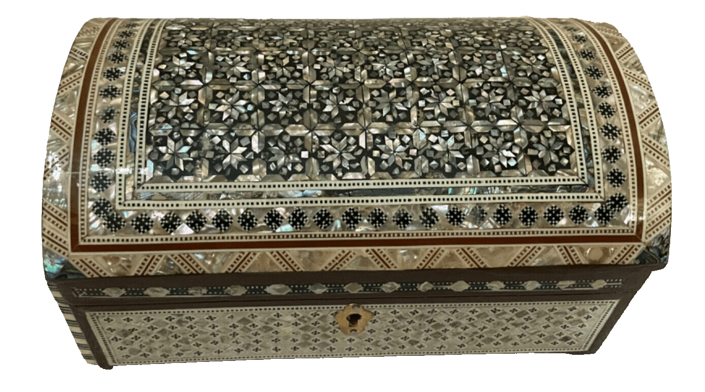 Handmade Wooden Jewelry Box Wood Trinket Storage Wood Box Mother of Pearl Inlay - Laila Hand Made Gifts