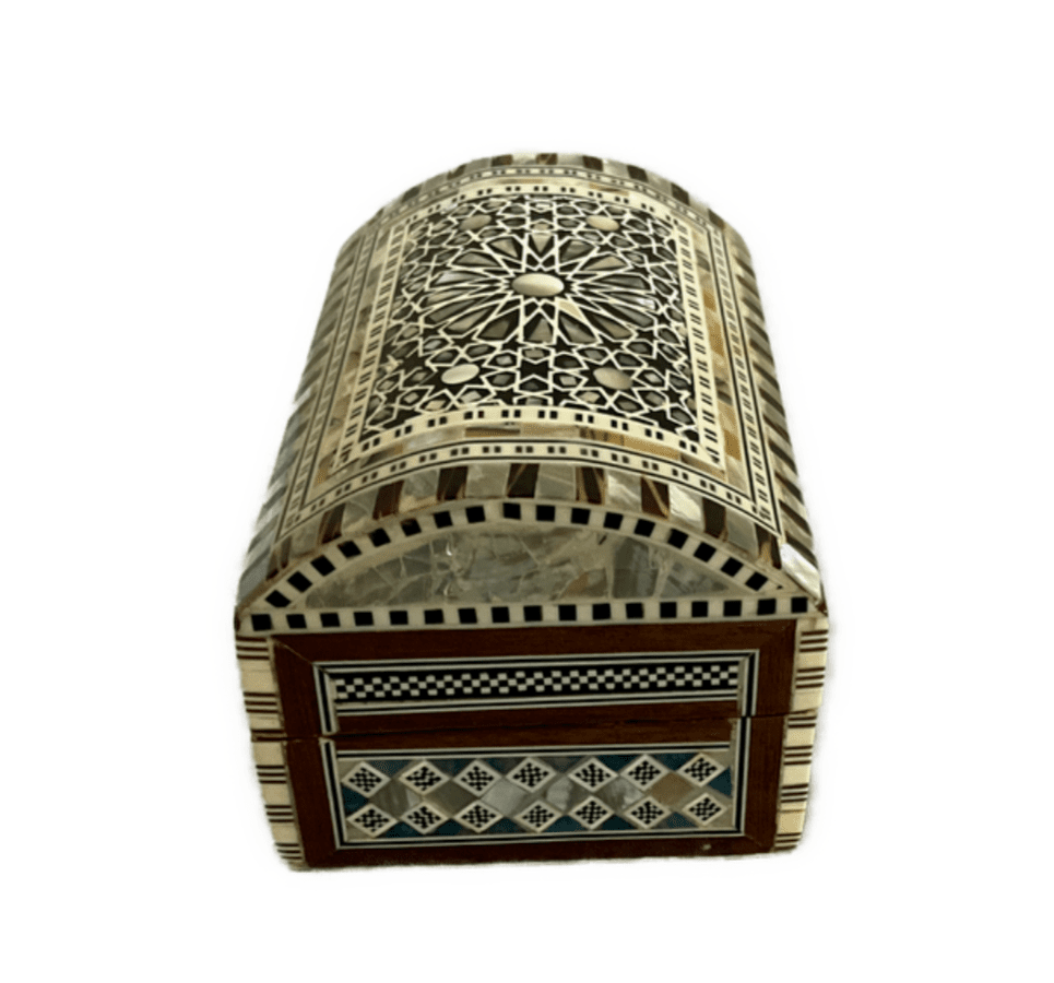 Handmade Wooden Jewelry Box Wood Trinket Storage Wood Box Mother of Pearl Inlay - Laila Hand Made Gifts