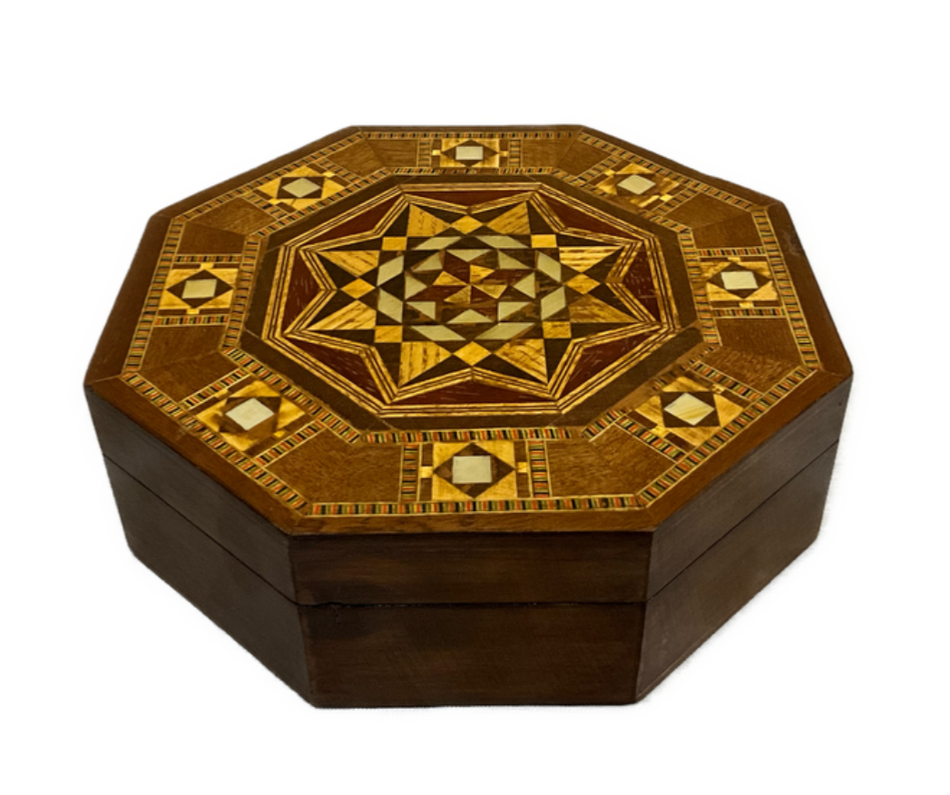 Handmade Wooden Jewelry Box Wood Trinket Storage Wood Box Marquetry Mosaic Inlay