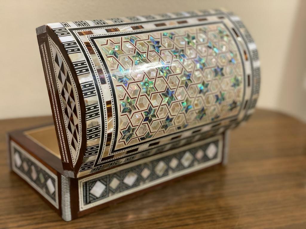 Handmade Wooden Jewelry Box Wood Trinket Storage Wood Box Mother of Pearl Inlay