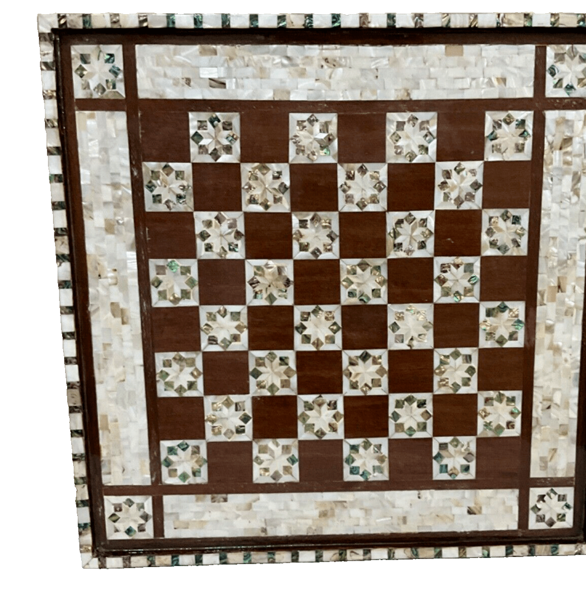 Handmade Wooden Chess Board, Wood Chess Board, Game Board, Mother of Pearl Inlay - Laila Hand Made Gifts