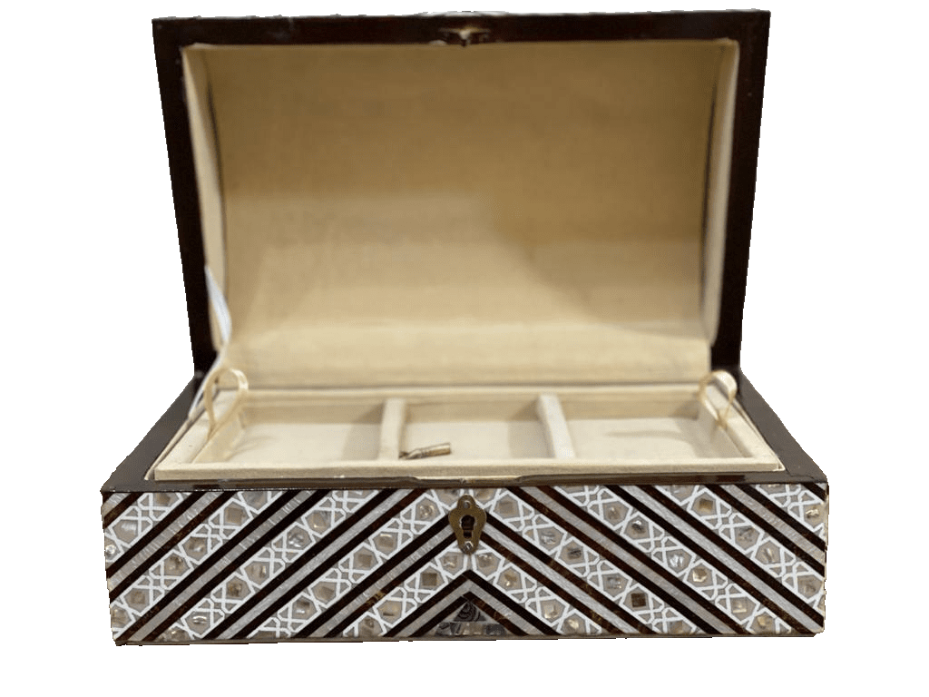 Handmade Wooden Jewelry Box Wood Trinket Storage Wood Box Mother of Pearl Inlay - Laila Hand Made Gifts
