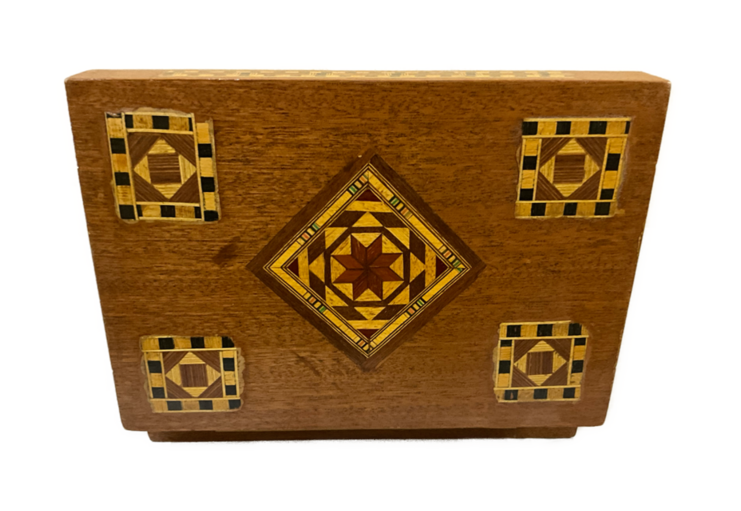 Handmade Wooden Jewelry Box Wood Trinket Storage Wood Box Marquetry Mosaic Inlay