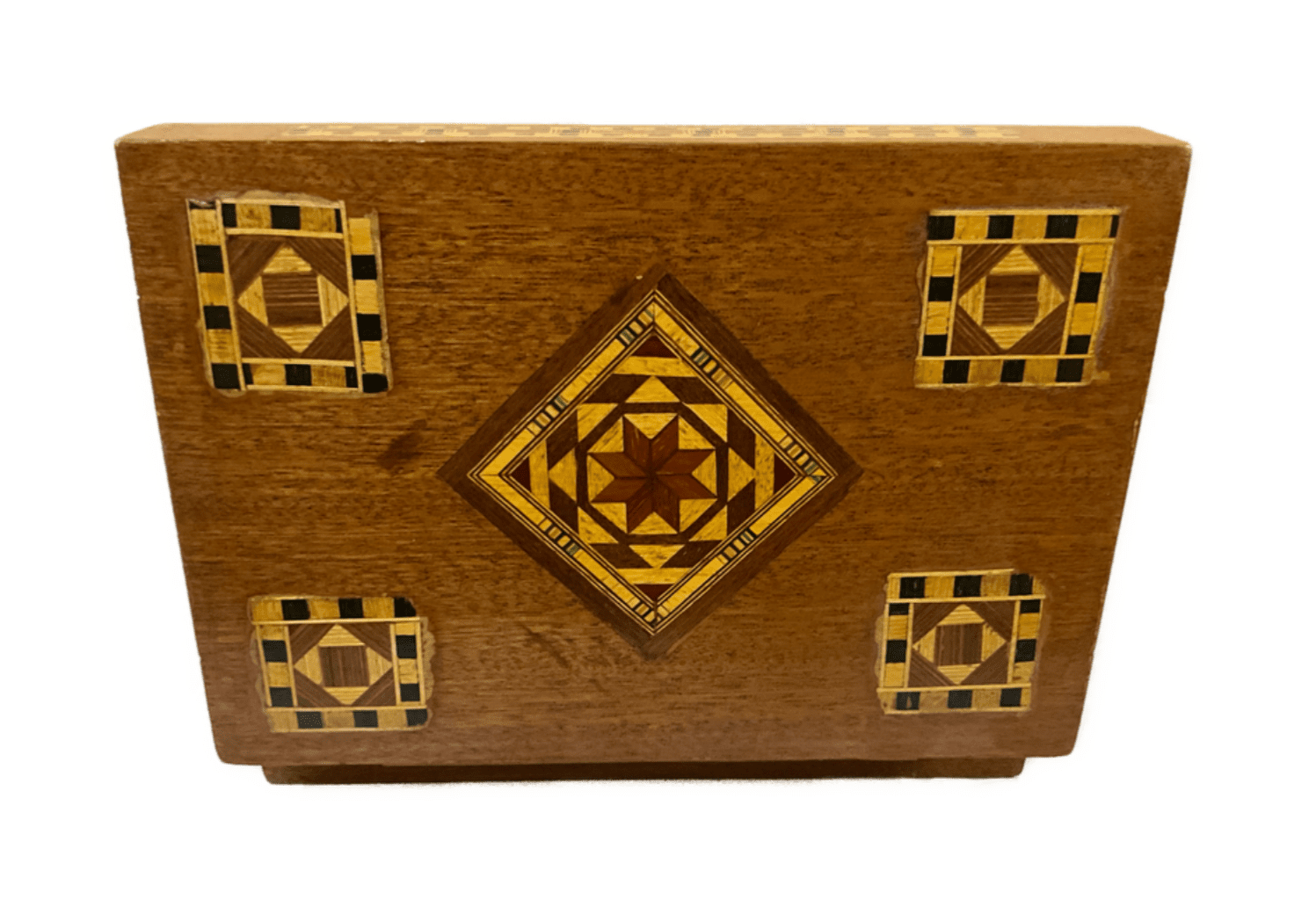 Handmade Wooden Jewelry Box Wood Trinket Storage Wood Box Marquetry Mosaic Inlay - Laila Hand Made Gifts