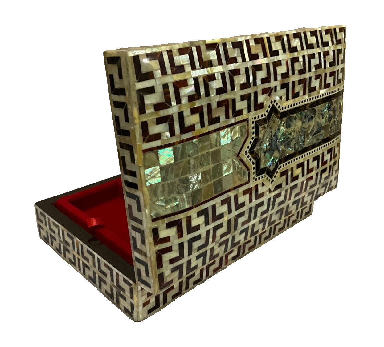 Handmade Wooden Jewelry Box Wood Trinket Storage Wood Box Mother of Pearl Inlay