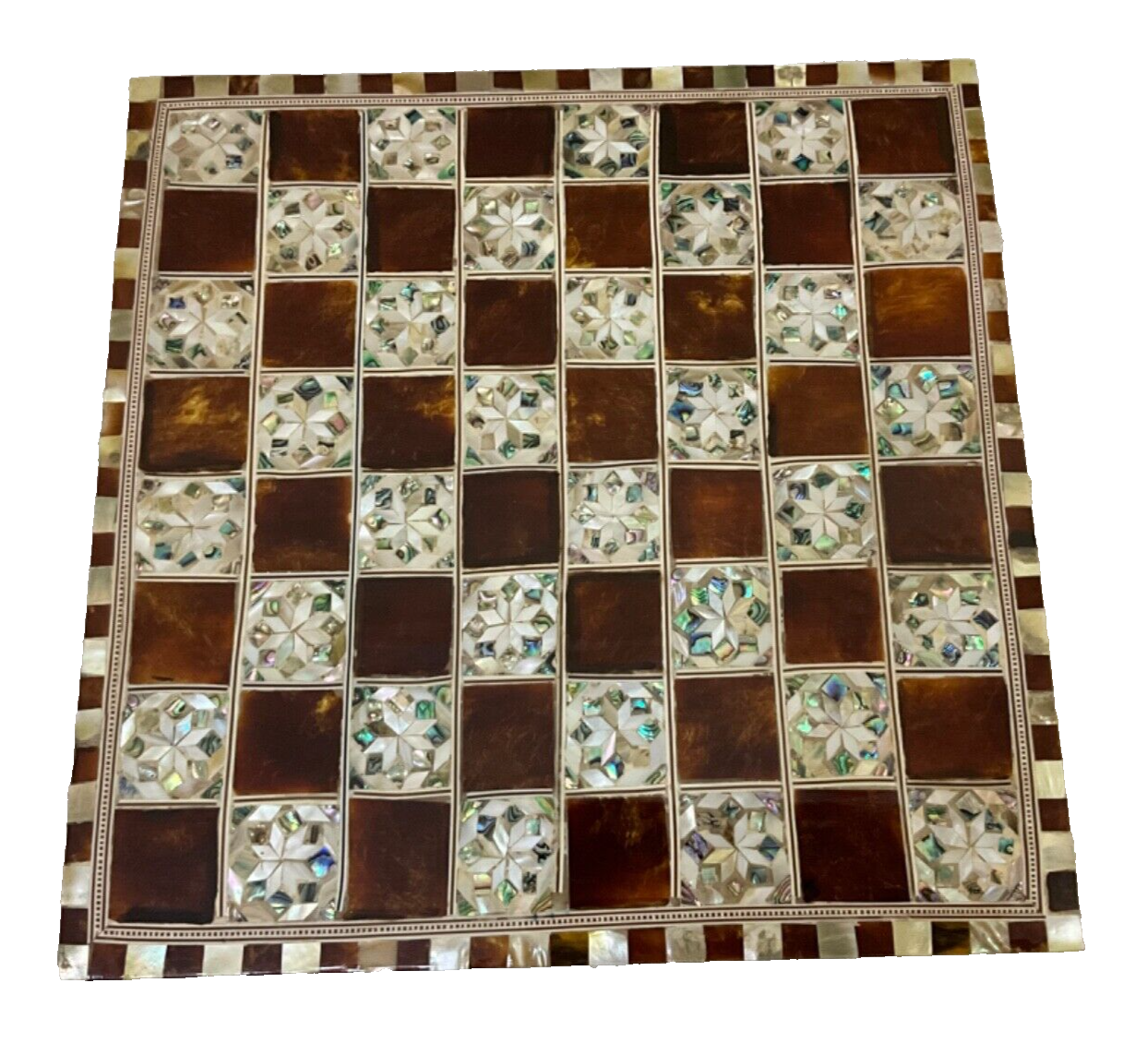 Handmade, Wooden Chess Board, Chess Board, Board Game, Mother of Pearl Inlay 12"