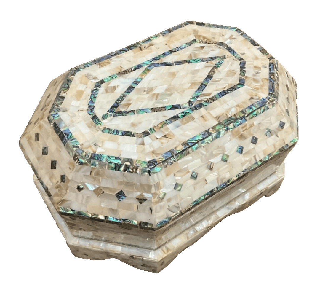 Handmade Wooden Jewelry Box Wood Trinket Storage Wood Box Mother of Pearl Inlay - Laila Hand Made Gifts