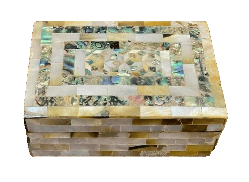 Handmade Wooden Jewelry Box Wood Trinket Storage Wood Box Mother of Pearl Inlay - Laila Hand Made Gifts