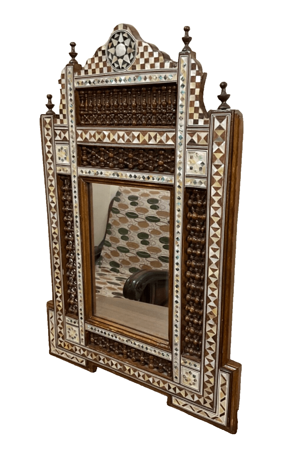 Handmade Mother of pearl Inlay Wood Wall Hanging Mirror Frame Antique Home Decor - Laila Hand Made Gifts