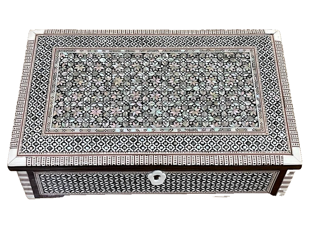 Handmade Wooden Jewelry Box Wood Trinket Storage Wood Box Mother of Pearl Inlay