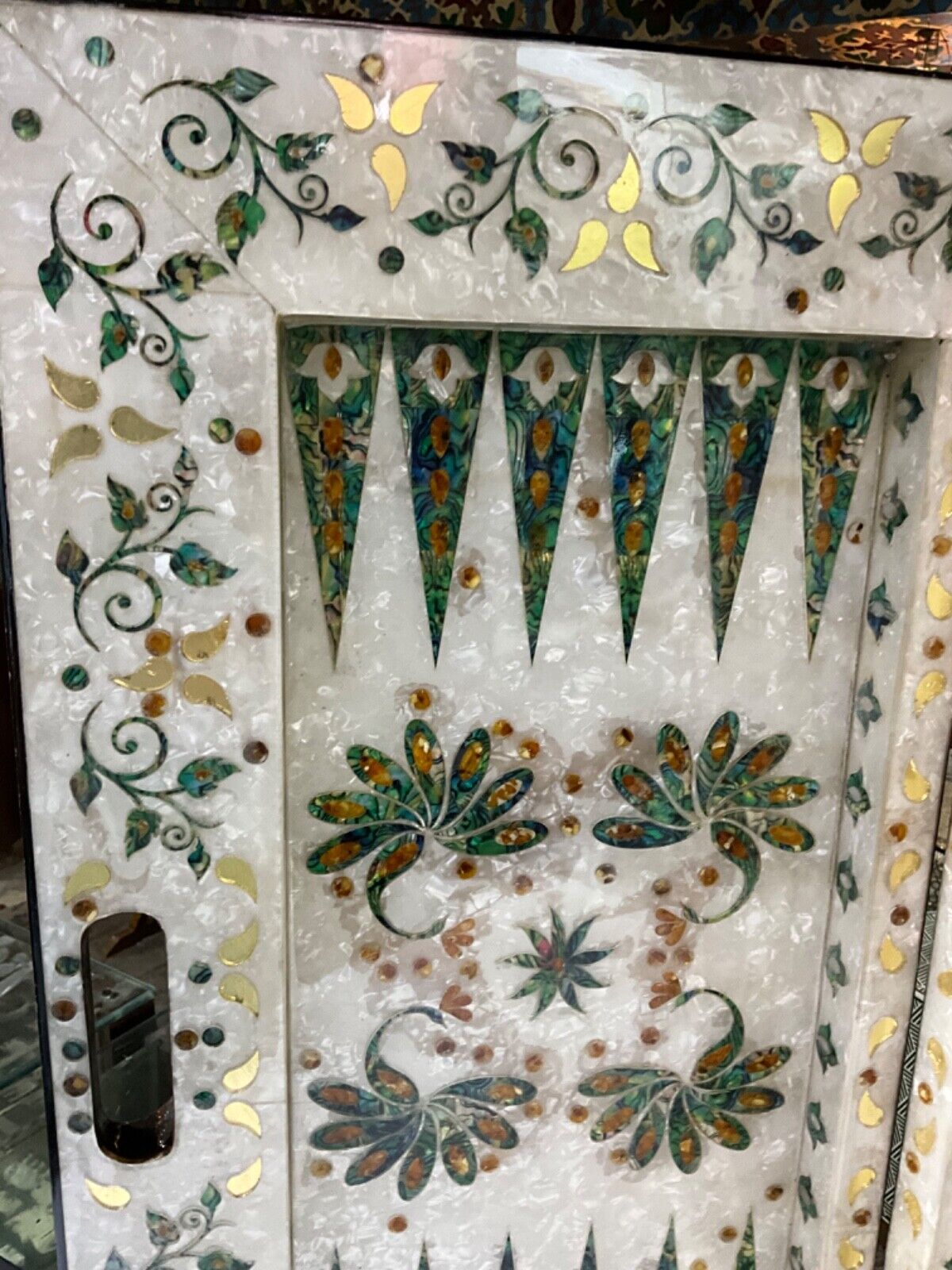 Handmade, Wood Backgammon Board, Wood Chess Board, Inlaid Shell, Make to Order - Laila Hand Made Gifts