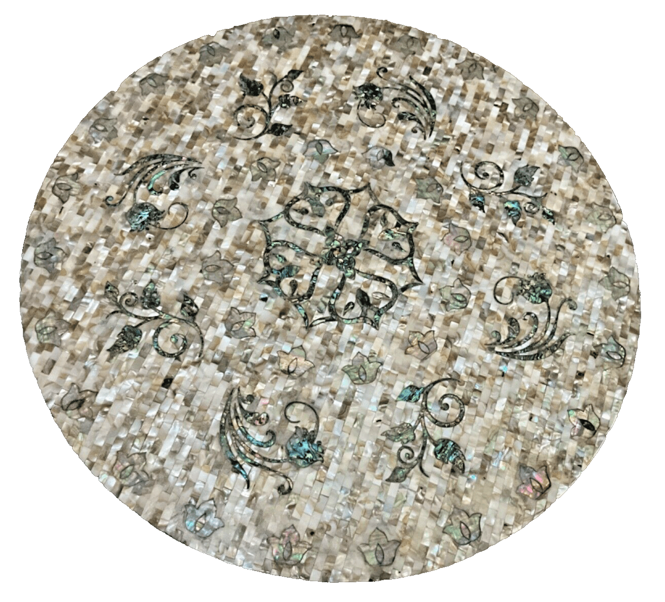 Handmade Wooden End Table Carving Wood Table Home Decor Mother of Pearl Inlay - Laila Hand Made Gifts