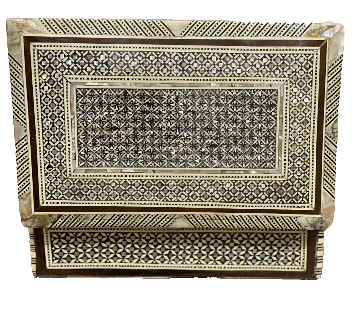 Handmade Wooden Jewelry Box Wood Trinket Storage Wood Box Mother of Pearl Inlay