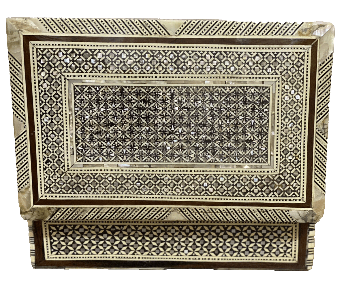 Handmade Wooden Jewelry Box Wood Trinket Storage Wood Box Mother of Pearl Inlay - Laila Hand Made Gifts