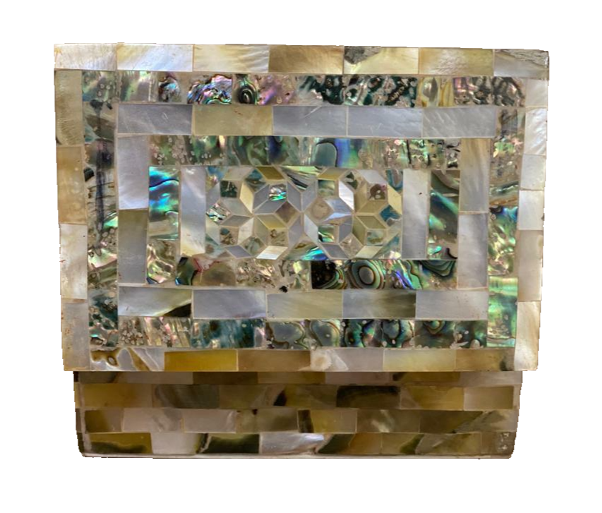 Handmade Wooden Jewelry Box Wood Trinket Storage Wood Box Mother of Pearl Inlay