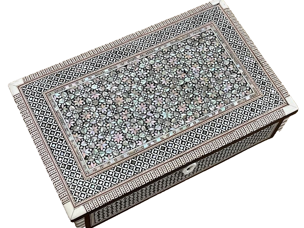 Handmade Wooden Jewelry Box Wood Trinket Storage Wood Box Mother of Pearl Inlay