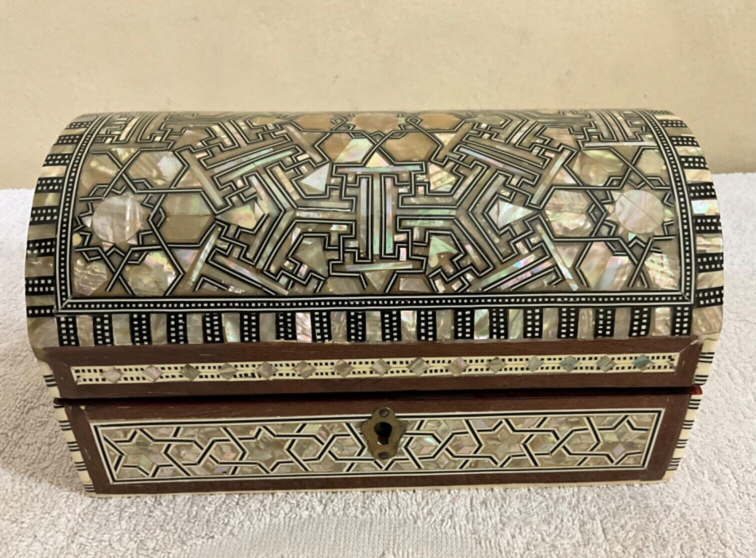 Handmade Wooden Jewelry Box Wood Trinket Storage Wood Box Mother of Pearl Inlay