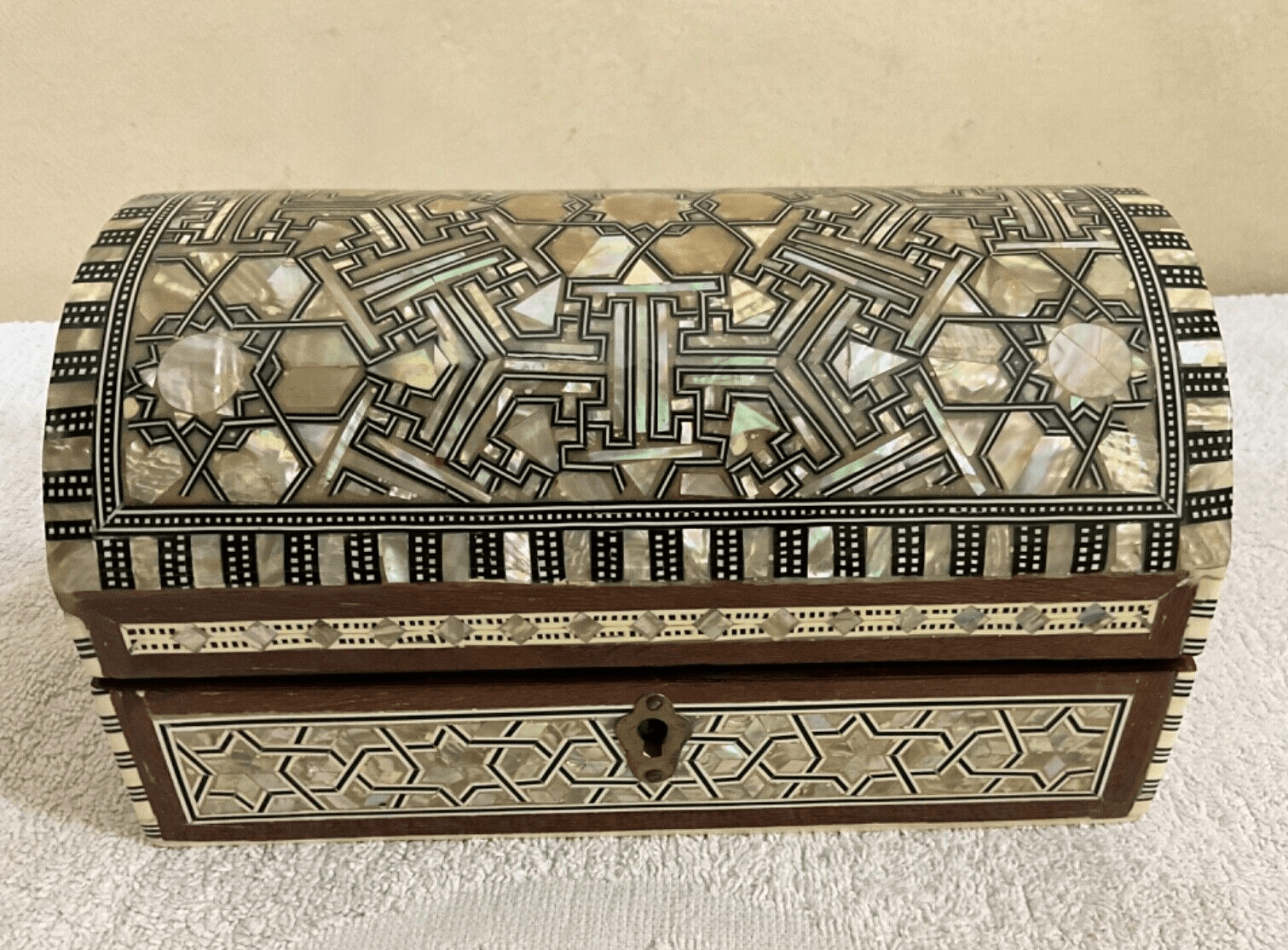 Handmade Wooden Jewelry Box Wood Trinket Storage Wood Box Mother of Pearl Inlay - Laila Hand Made Gifts