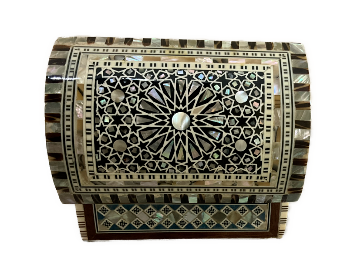 Handmade Wooden Jewelry Box Wood Trinket Storage Wood Box Mother of Pearl Inlay